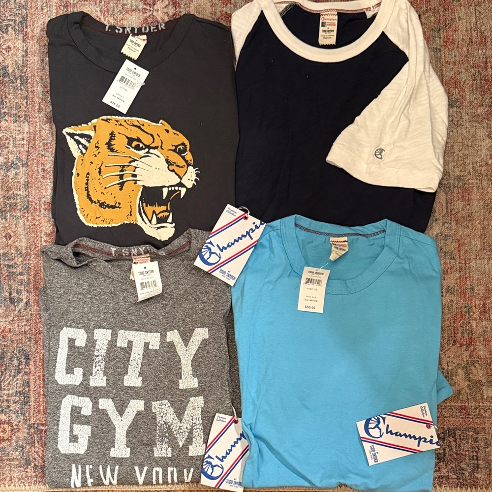 Todd Snyder Champions Men's Short Sleeve Tees - Black, Gray, Blue, Tan